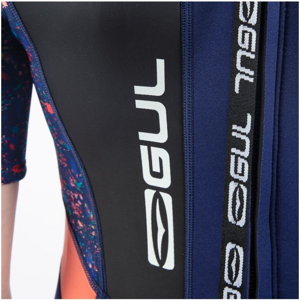 2026 Gul Junior Response 3/2mm Back Zip Shorty Wetsuit RE3321-C1 - Blue / Rose